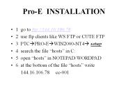Pro-E INSTALLATION