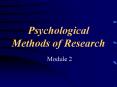 Psychological Methods of Research PowerPoint PPT Presentation