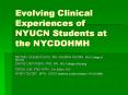 Evolving Clinical Experiences of NYUCN Students at the NYCDOHMH PowerPoint PPT Presentation