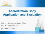 Accreditation Body Application and Evaluation