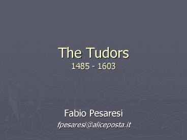 The Tudors 1485 1603