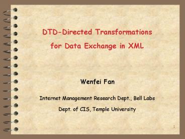 DTDDirected Transformations for Data Exchange in XML