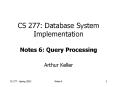 CS 277: Database System Implementation PowerPoint PPT Presentation