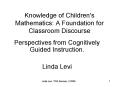 Knowledge of Children's Mathematics: A Foundation for Classroom Discourse PowerPoint PPT Presentation