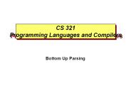 CS 321 Programming Languages and Compilers