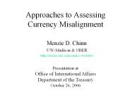Approaches to Assessing Currency Misalignment