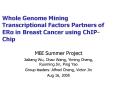 Whole Genome Mining Transcriptional Factors Partners of ERa in Breast Cancer using ChIPChip PowerPoint PPT Presentation