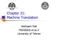 Chapter 21: Machine Translation PowerPoint PPT Presentation