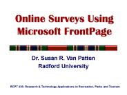 Online Surveys Using Microsoft FrontPage