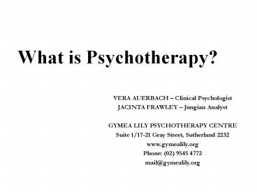What is Psychotherapy?