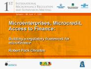 Microenterprises, Microcredit, Access to Finance: