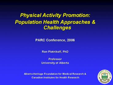 Physical Activity Promotion: