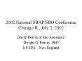 2002 National SBAP/SBO Conference Chicago IL, July 2, 2002 PowerPoint PPT Presentation