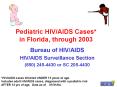 Pediatric HIV/AIDS Cases* in Florida, through 2003 PowerPoint PPT Presentation