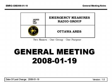 EMERGENCY MEASURES RADIO GROUP