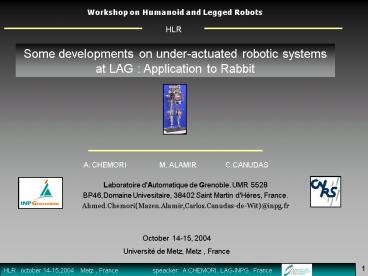 A. CHEMORI M. ALAMIR C.CANUDAS