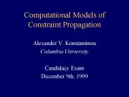 Computational Models of Constraint Propagation