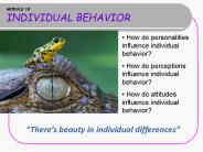 MODULE 18 INDIVIDUAL BEHAVIOR