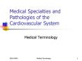 Medical Specialties and Pathologies of the Cardiovascular System PowerPoint PPT Presentation