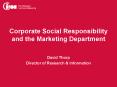 Corporate Social Responsibility and the Marketing Department PowerPoint PPT Presentation