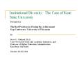 Institutional Diversity: The Case of Kent State University PowerPoint PPT Presentation