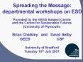 Spreading the Message: departmental workshops on ESD PowerPoint PPT Presentation