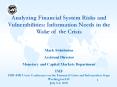 Analyzing Financial System Risks and Vulnerabilities: Information Needs in the Wake of the Crisis PowerPoint PPT Presentation