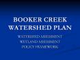 BOOKER CREEK WATERSHED PLAN PowerPoint PPT Presentation