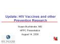 Update: HIV Vaccines and other Prevention Research PowerPoint PPT Presentation