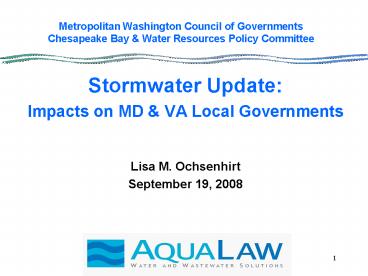 Metropolitan Washington Council of Governments Chesapeake Bay
