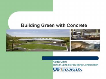Building Green with Concrete