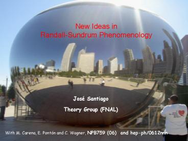 New Ideas in RandallSundrum Phenomenology