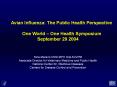 Avian Influenza: The Public Health Perspective PowerPoint PPT Presentation