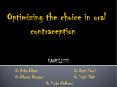 Optimizing the choice in oral  contraception PowerPoint PPT Presentation