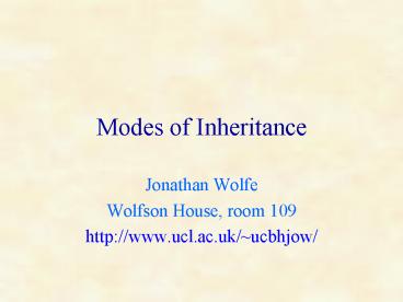 Modes of Inheritance