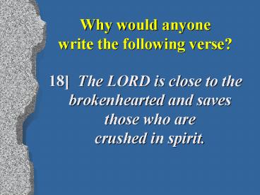 Why would anyone write the following verse