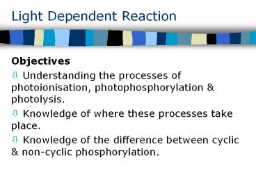 Light Dependent Reaction