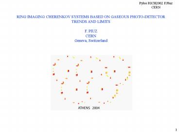 RING IMAGING CHERENKOV SYSTEMS BASED ON GASEOUS PHOTODETECTOR