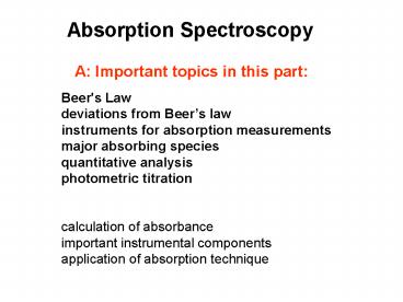 A: Important topics in this part: