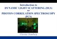 Introduction to DYNAMIC LIGHT SCATTERING (DLS) PowerPoint PPT Presentation