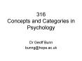 316 Concepts and Categories in Psychology PowerPoint PPT Presentation