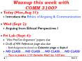 Wazzup this week with COMM 3100 PowerPoint PPT Presentation