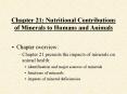 Chapter 21: Nutritional Contributions of Minerals to Humans and Animals PowerPoint PPT Presentation