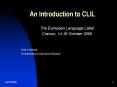 An Introduction to CLIL PowerPoint PPT Presentation