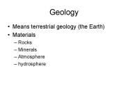 Geology