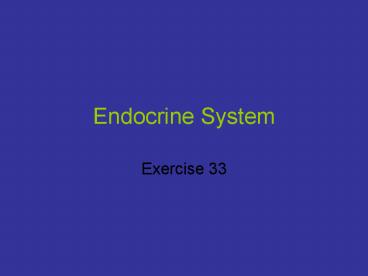 Endocrine System