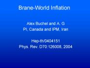 BraneWorld Inflation