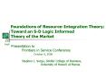 Foundations of ResourceIntegration Theory: Toward an SD Logic Informed Theory of the Market PowerPoint PPT Presentation
