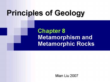 Principles of Geology