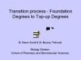 Transition process Foundation Degrees to Topup Degrees PowerPoint PPT Presentation